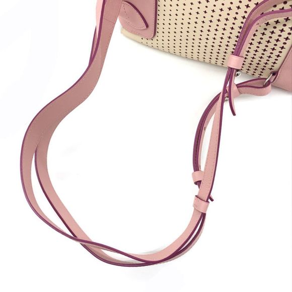 Louis Vuitton Backpack Lock Me Rucksack Daypack Leather Pink Ivory Shoulder Bag - Picture 7 of 9